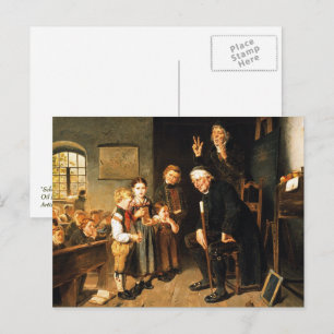 Leraar en Studenten Schilderen. beeldende kunst Briefkaart