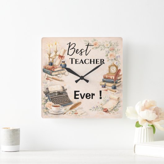 Leraar Engels Bedankcadeau Einde Schooljaar Vierkante Klok (Huis)