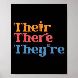 Leraar Engels Their There Theyre Funny Grammatica Poster
