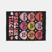 Leraar Engels Valentijnsdag Grammatica Leraar Enge Fleece Deken (Voorkant (Horizontaal))