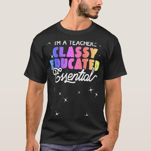 Leraar Essential Worker Ik ben leraar-leraar T-shirt (Voorkant)