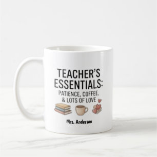 Leraar Essentials Geduld Koffie Liefde Maatwerk Koffiemok