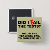 Leraar Fail Funny Button Badge (Voorkant /achterkant)