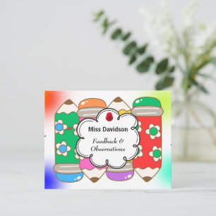 leraar Feedback Commentaar op Student Notitiekaartje