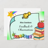  leraar Feedback Commentaar op Student Notitiekaartje (Voorkant / Achterkant)