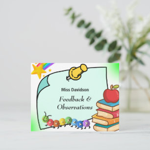 leraar Feedback Commentaar op Student Notitiekaartje