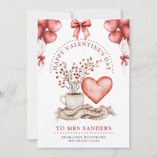 Leraar Fijne Valentijnsdag    Feestdagenkaart (Voorkant)