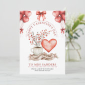 Leraar Fijne Valentijnsdag    Feestdagenkaart (Staand voorkant)