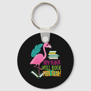 Leraar Flamingo My Flock zal de eerste schooldag r Sleutelhanger