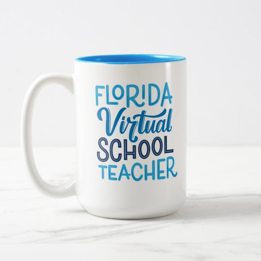 Leraar Florida Virtual School, Handlettering Tweekleurige Koffiemok (Links)