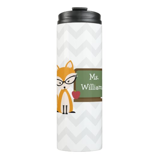 Leraar Fox Chalkboard Chevron Thermosbeker (Voorkant)