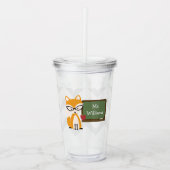 Leraar Fox Chevron Pattern Acryl Drinkbeker (Voorkant)