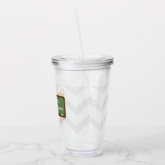 Leraar Fox Chevron Pattern Acryl Drinkbeker (Links)