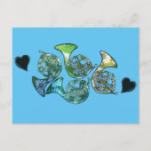 leraar Franse Horn Marching Band Briefkaart (Voorkant)