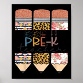 Leraar Fun Leopard Pencil Happy First Day van Scho Poster (Voorkant)