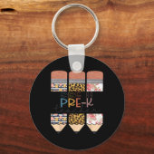 Leraar Fun Leopard Pencil Happy First Day van Scho Sleutelhanger (Voorkant)