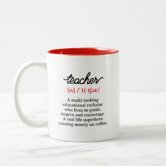 Leraar Funny Definition Tweekleurige Koffiemok