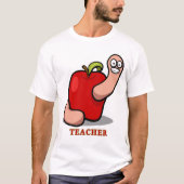 Leraar Funny Worm in Apple Award Unisex T-shirt (Voorkant)