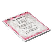 Leraar gedicht - Roze Floral edge Design Notitieblok (Schuin)