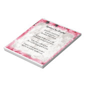 Leraar gedicht - Roze Floral edge Design Notitieblok (Linkerzijde)
