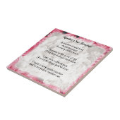Leraar gedicht - Roze Floral edge Design Tegeltje (Zijkant)