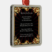 Leraar gedicht -    Zwart design Metalen Ornament (Rechts)