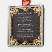 Leraar gedicht -    Zwart design Metalen Ornament (Links)