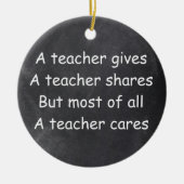 Leraar geeft aandelen voor Chalkboard Gift Idee Keramisch Ornament (Voorkant)