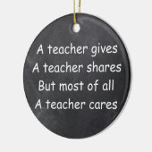 Leraar geeft aandelen voor Chalkboard Gift Idee Keramisch Ornament (Links)