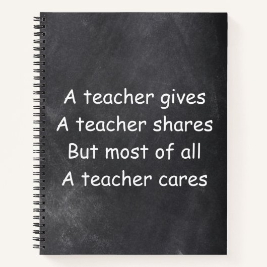 Leraar geeft aandelen voor Chalkboard Gift Idee Notitieboek (Voorkant)