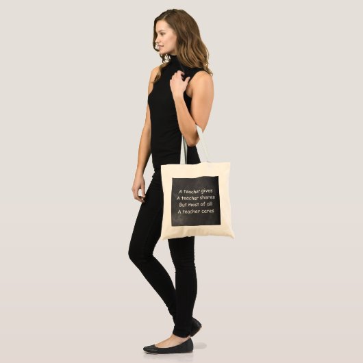 Leraar geeft aandelen voor Chalkboard Gift Idee Tote Bag (Voorkant (model))