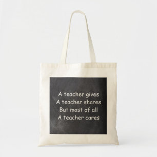 Leraar geeft aandelen voor Chalkboard Gift Idee Tote Bag