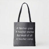 Leraar geeft aandelen voor Chalkboard Gift Idee Tote Bag (Voorkant)