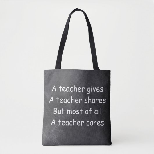 Leraar geeft aandelen voor Chalkboard Gift Idee Tote Bag (Voorkant)