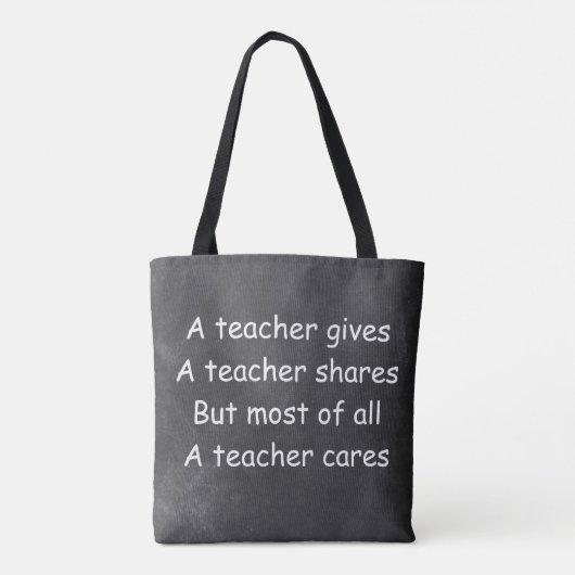 Leraar geeft aandelen voor Chalkboard Gift Idee Tote Bag (Achterkant)