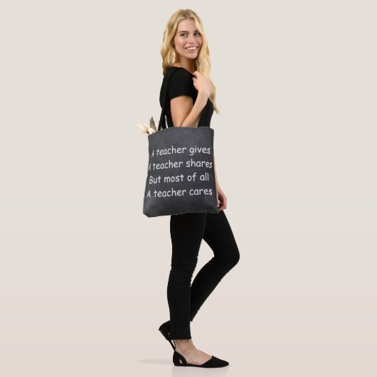 Leraar geeft aandelen voor Chalkboard Gift Idee Tote Bag (Op model)