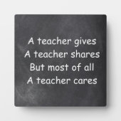 Leraar geeft cares Shares Chalkboard Design Gift Fotoplaat (Voorkant)