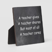 Leraar geeft cares Shares Chalkboard Design Gift Fotoplaat (Voorkant)