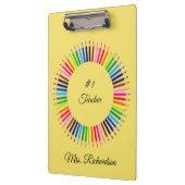Leraar Geel Gepersonaliseerd Klembord (Links)