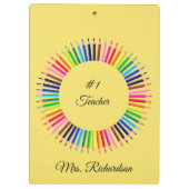 Leraar Geel Gepersonaliseerd Klembord (Achterkant)