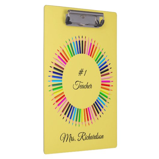 Leraar Geel Gepersonaliseerd Klembord (Rechts)