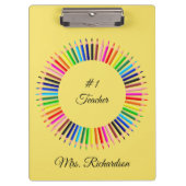 Leraar Geel Gepersonaliseerd Klembord (Voorkant)