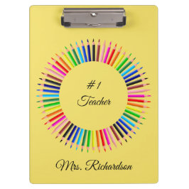 Leraar Geel Gepersonaliseerd Klembord
