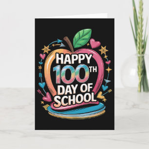 Leraar Gelukkige 100e Dag Van School Wiskunde Appe Kaart
