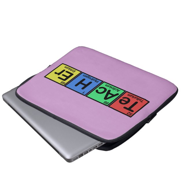 Leraar gemaakt van de kleuren van Elementen Laptop Sleeve (Voorkant onderkant)