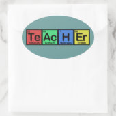 Leraar gemaakt van de kleuren van Elementen Ovale Sticker (Tas)