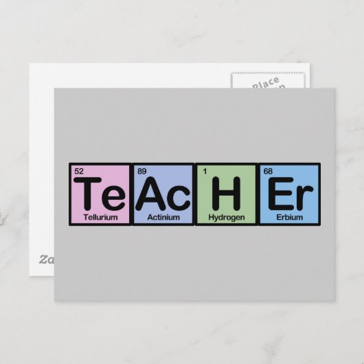 Leraar gemaakt van elementen briefkaart (Voorkant / Achterkant)