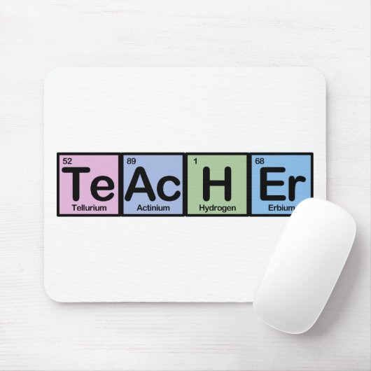 Leraar gemaakt van elementen muismat (Met muis)