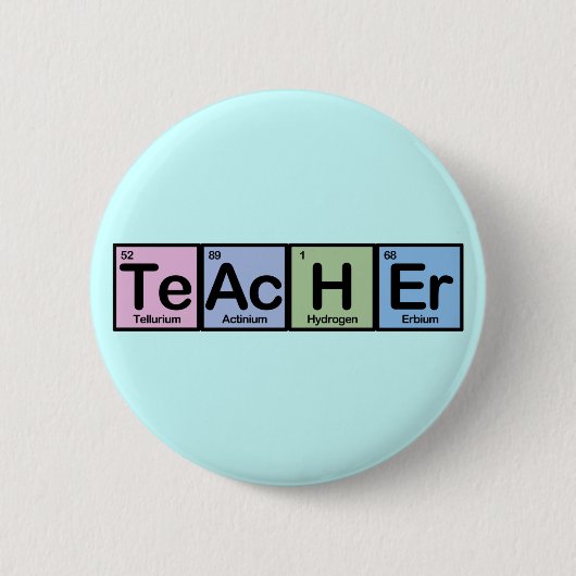 Leraar gemaakt van elementen ronde button 5,7 cm (Voorkant)