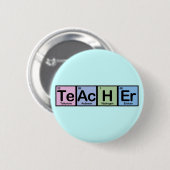 Leraar gemaakt van elementen ronde button 5,7 cm (Voorkant /achterkant)